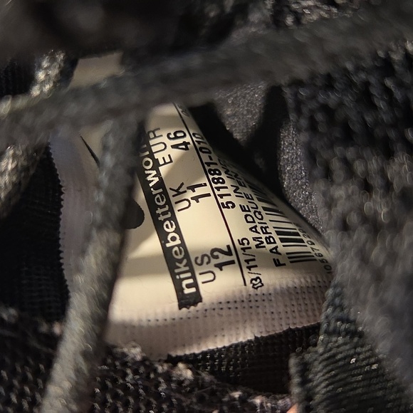 Nike Roshe Run Men's Black Anthracite Sail Sneakers (Size 12) - Picture 10 of 10